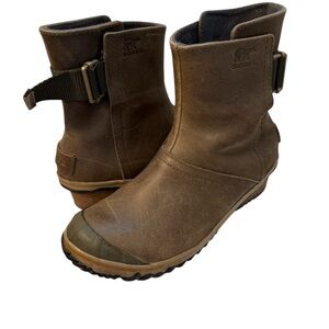 Sorel Rustic Green Brown Leather Short Boots